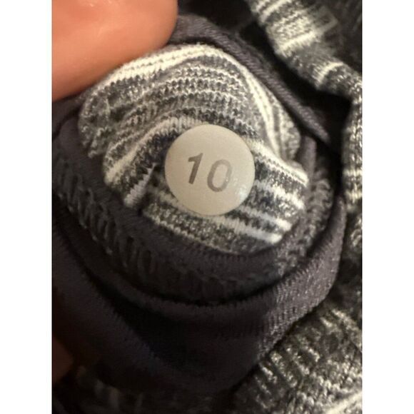 Lululemon Women's Rulu Pace Setter Half Zip Pullover Stripe Grey Slate Size 10 - Picture 7 of 14
